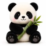 Panda plush toy front view