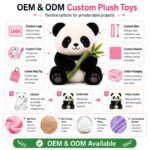 Panda plush toy design detail