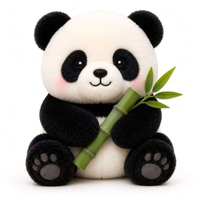 Panda plush toy front view