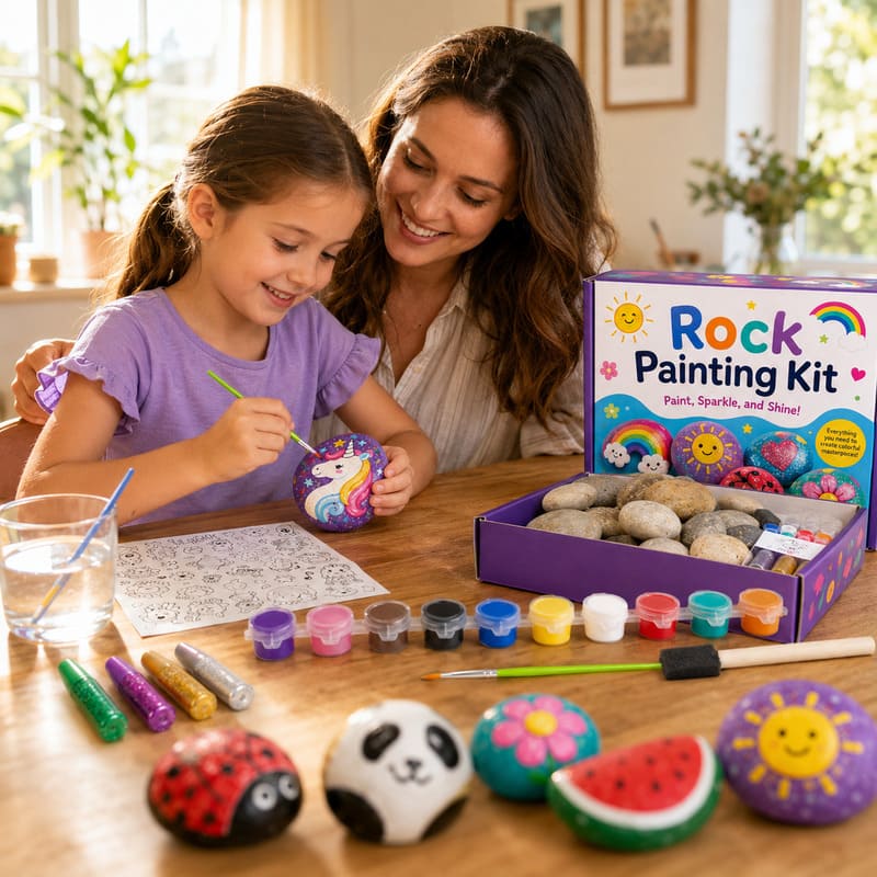 Panda rock painting kit for kids – wholesale oem/odm kids craft set stitching detail