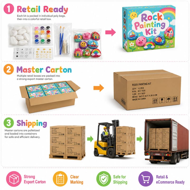 Pastel rock painting kit for kids – wholesale oem/odm kids craft set design detail