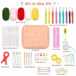 Peach crochet starter kit with storage case front side back view
