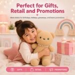 Pearl necklace teddy bear plush toy for custom retail and oem plush collections stitching detail