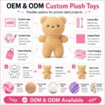 Pearl necklace teddy bear plush toy for custom retail and oem plush collections embroidered detail