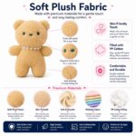 Pearl necklace teddy bear plush toy for custom retail and oem plush collections size reference