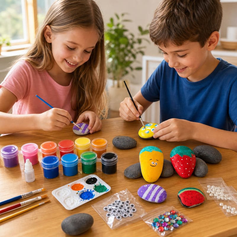 Pebble painting kit for kids – wholesale oem/odm kids craft set stitching detail