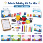 Pebble painting kit for kids – wholesale oem/odm kids craft set front side back view