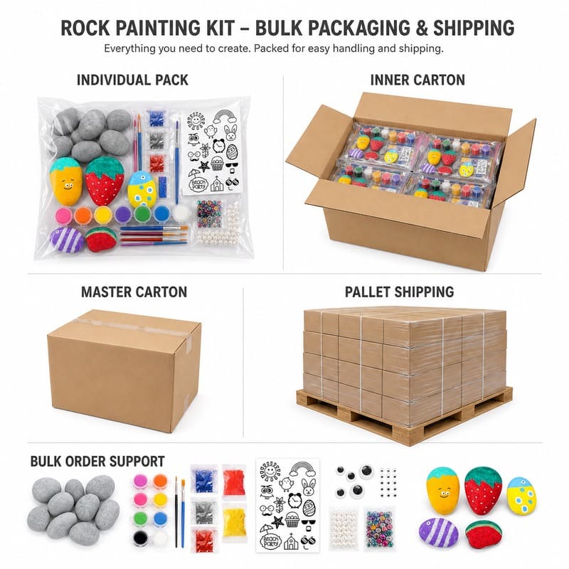 Pebble painting kit for kids – wholesale oem/odm kids craft set size reference