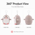 Penguin plush keychain front side back view