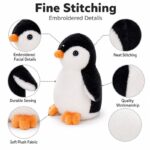 Penguin plush toy embroidered detail