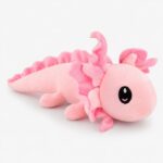 Pink axolotl plush toy front view