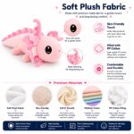 Pink axolotl plush toy size reference