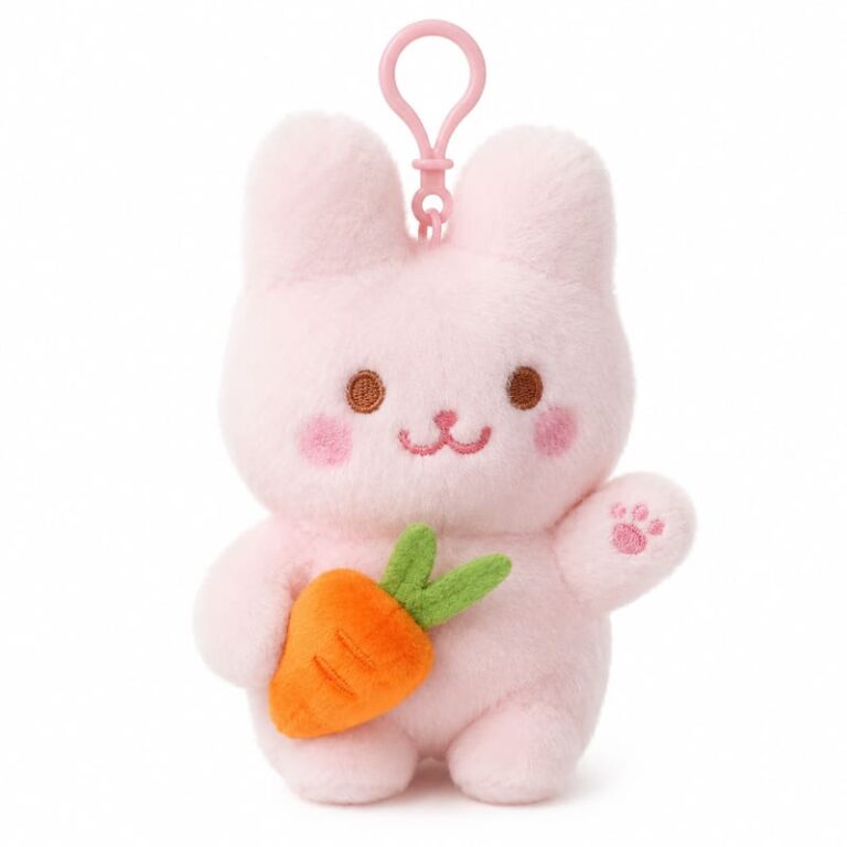White Bunny Carrot Plush Keychain for Wholesale Gifts and OEM/ODM Orders