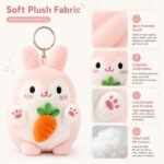 Pink bunny carrot plush keychain size reference
