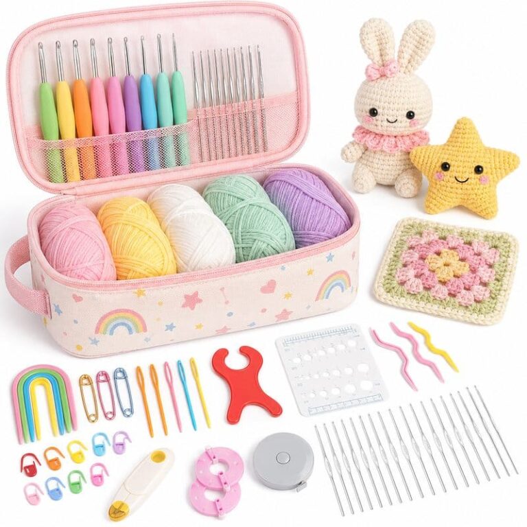 Pink Crochet Starter Kit with Storage Case for Wholesale OEM/ODM Yarn Craft Programs