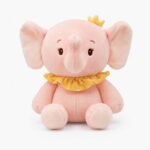 Pink elephant plush toy front view