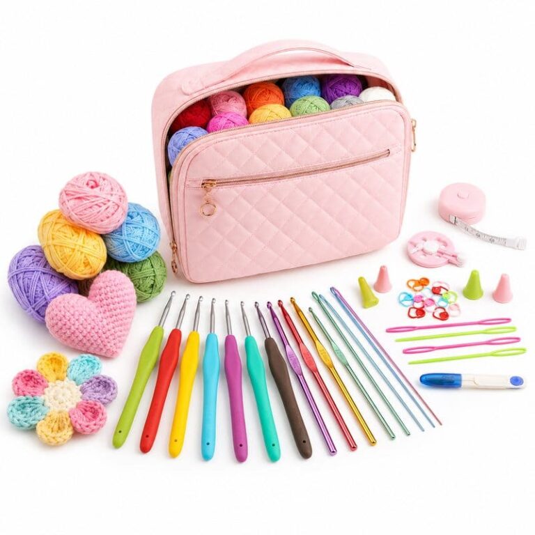 Pink Quilted Crochet Kit for Beginners for Wholesale OEM/ODM Yarn Craft Programs