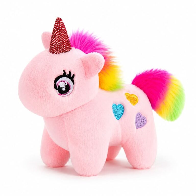 Pink Rainbow Unicorn Plush Toy for Custom Retail and OEM Plush Collections