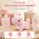 Pink rhino plush toy stitching detail