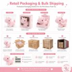 Pink rhino plush toy design detail