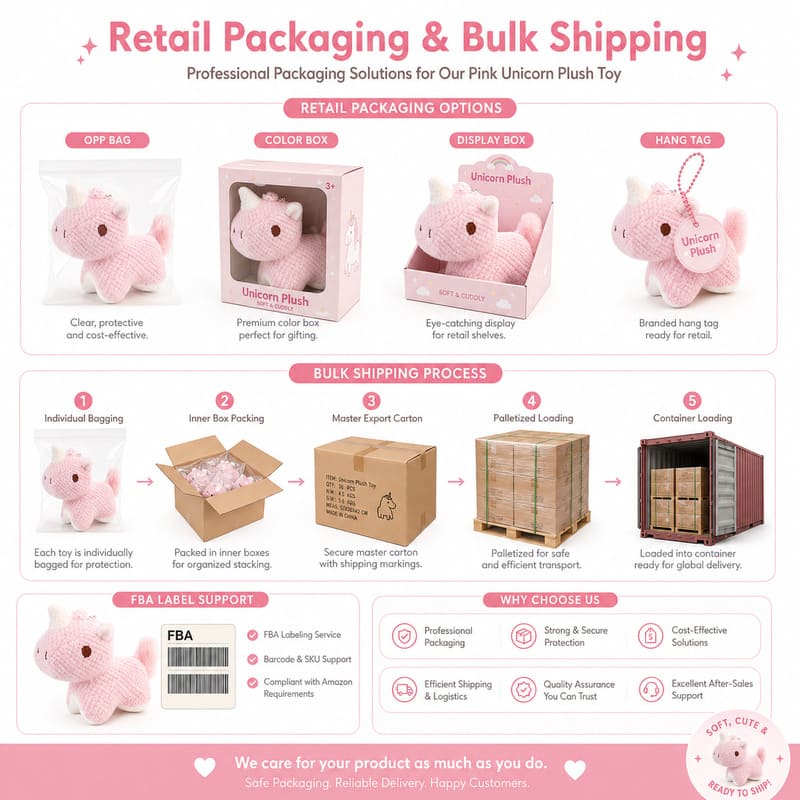 Pink rhino plush toy design detail