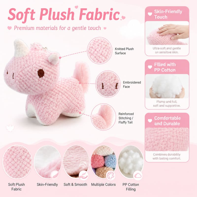 Pink rhino plush toy size reference