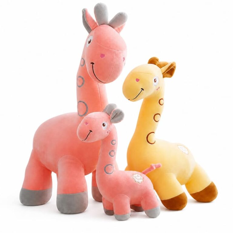 Pink Yellow Giraffe Plush Toy Set for Wholesale OEM/ODM Orders