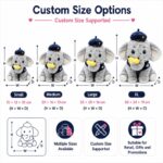 Police officer elephant plush toy for custom retail and oem plush collections size reference