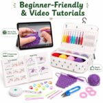 Portable crochet kit with hanging organizer size reference