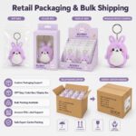 Purple bunny plush keychain design detail