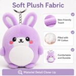 Purple bunny plush keychain size reference