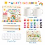 Rainbow bunny mug painting kit front side back view