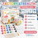 Rainbow bunny mug painting kit design detail