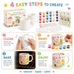 Rainbow bunny mug painting kit size reference