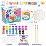 Rainbow ceramic mug painting kit front side back view