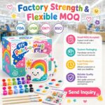 Rainbow ceramic mug painting kit design detail