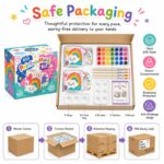 Rainbow ceramic mug painting kit stitching detail