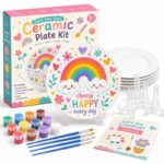 Rainbow ceramic plate painting kit front view