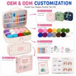 Rainbow crochet starter kit with storage case embroidered detail