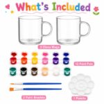 Rainbow glass mug painting kit front side back view