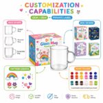 Rainbow glass mug painting kit embroidered detail
