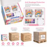 Rainbow glass mug painting kit stitching detail