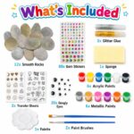 Rainbow rock painting kit for kids – wholesale oem/odm kids craft set front side back view