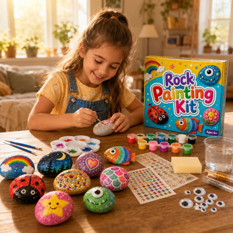 Rainbow rock painting kit for kids – wholesale oem/odm kids craft set stitching detail