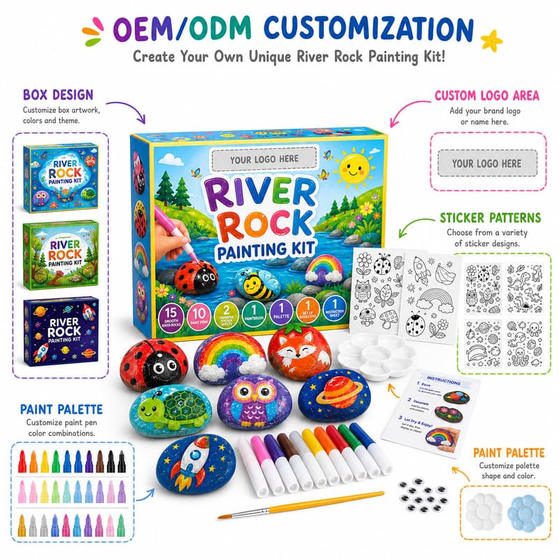 River rock painting kit for kids – wholesale oem/odm kids craft set size reference