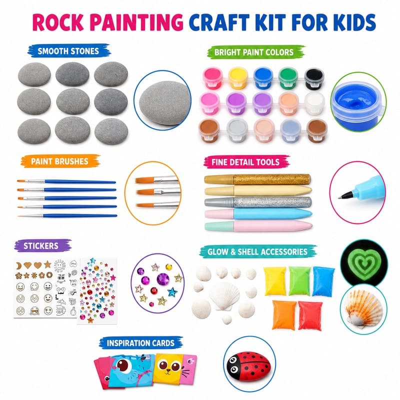 Rock painting craft kit for kids – wholesale oem/odm kids craft set front view