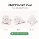 Sleeping seal plush pillow front side back view