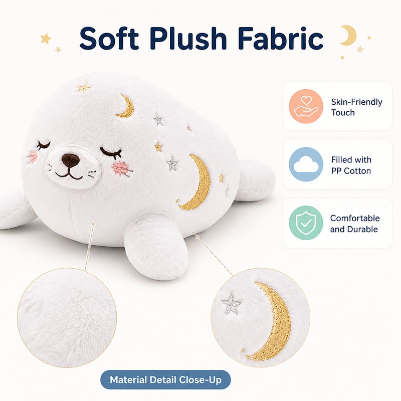 Sleeping seal plush pillow size reference