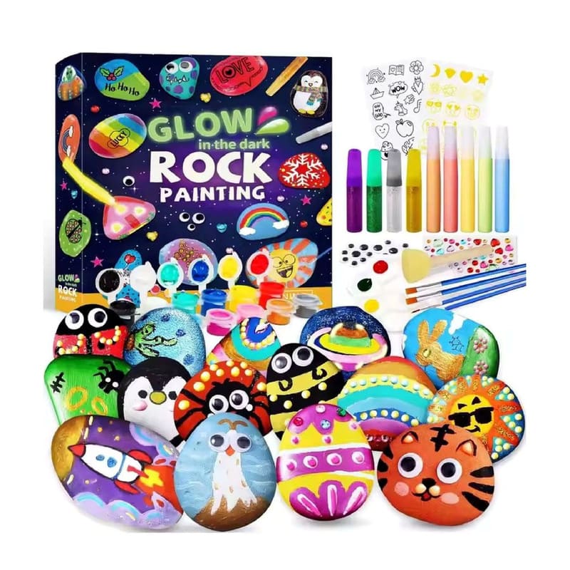 Space glow-in-the-dark rock painting kit for kids – wholesale oem/odm kids craft set design detail