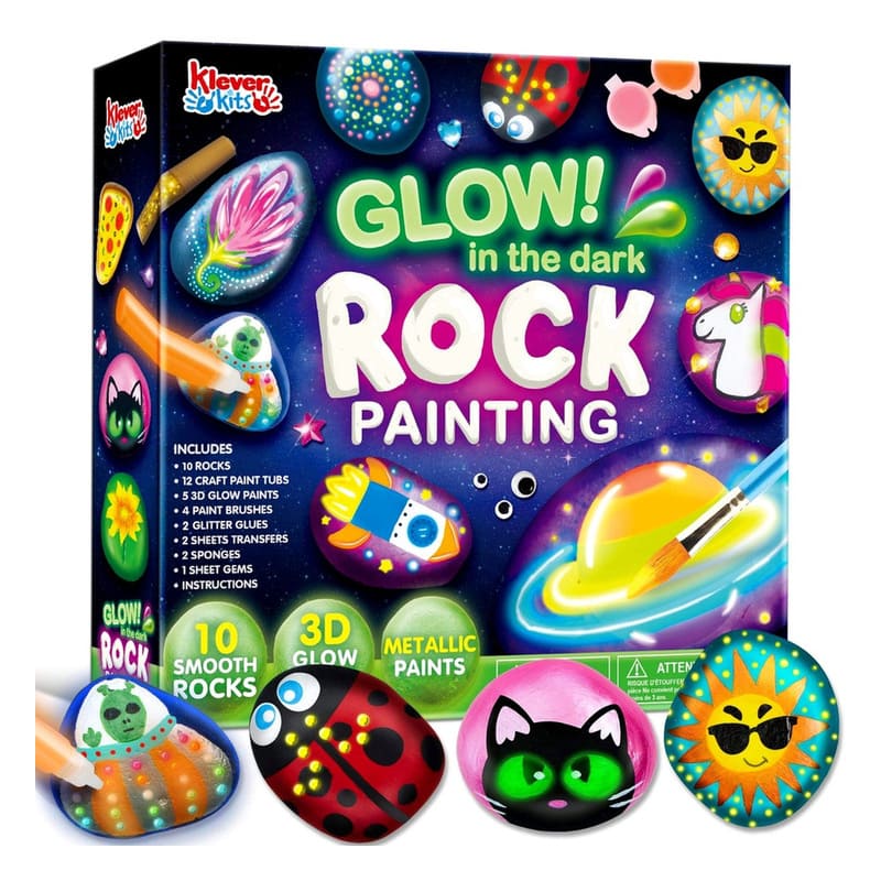 Space glow-in-the-dark rock painting kit for kids – wholesale oem/odm kids craft set stitching detail